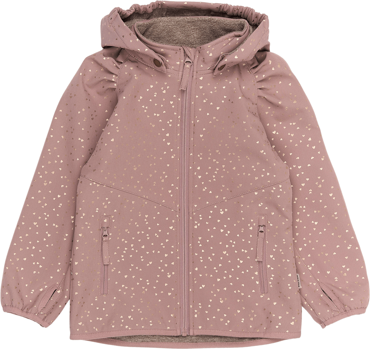 Softshelljacke mit Herz-Muster, mauve, 122/128, St