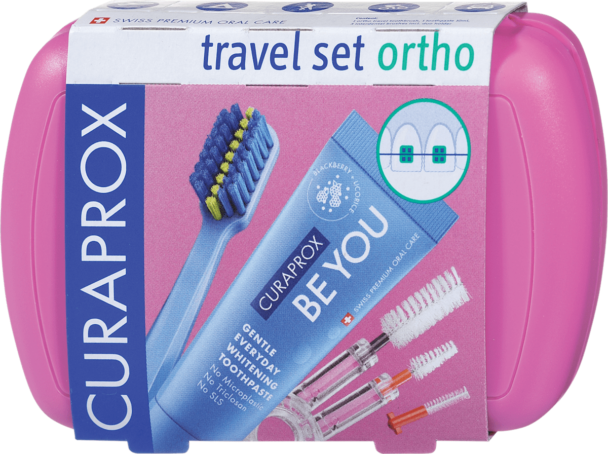 CURAPROX Potovalni set Ortho - roza, 1 kos | dm.si