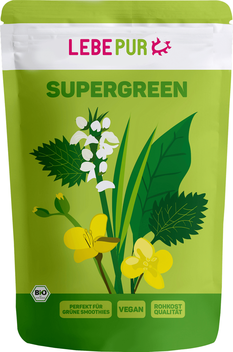 Lebepur Pulver Bio Pflanzenpulver Supergreen, 100 g