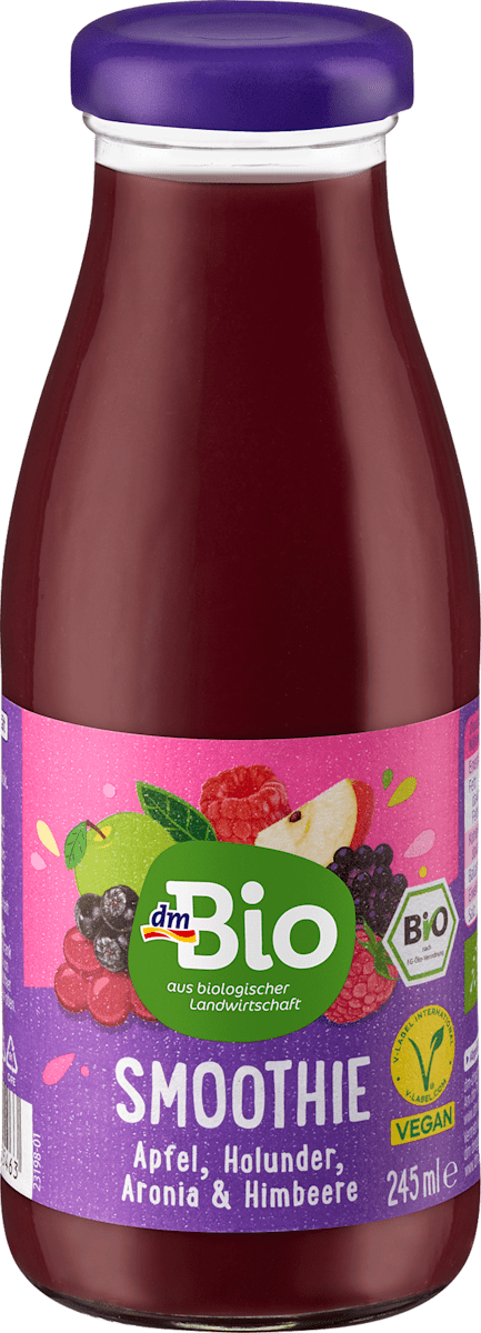 dmBio Smoothie, Apfel, Holunder, Aronia &amp; Himbeere, 245 ml dauerhaft ...