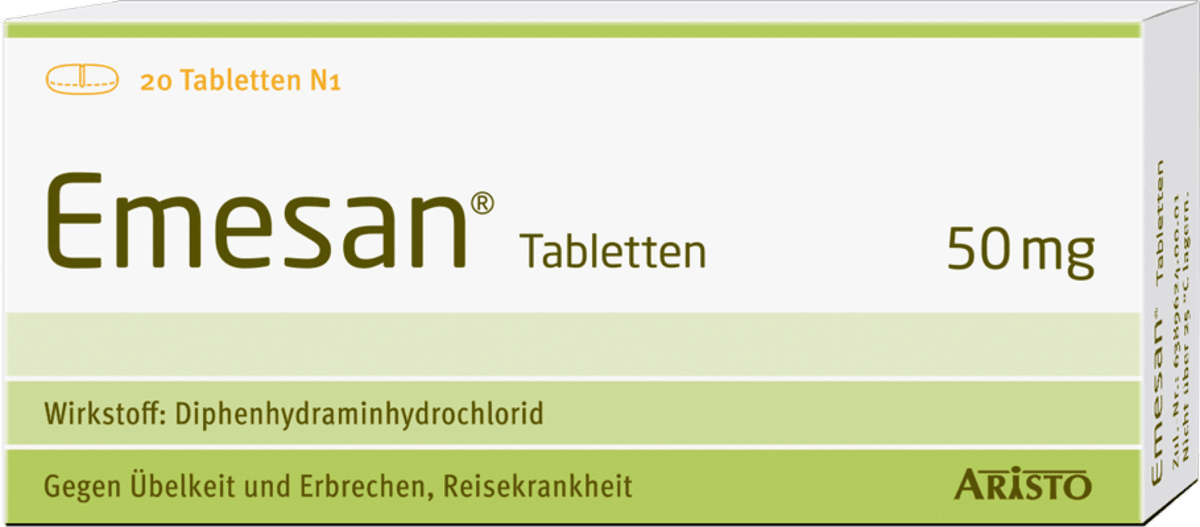 ARISTO Emesan Tabletten Diphenhydraminhydrochlorid 50 mg Mittel gegen ...