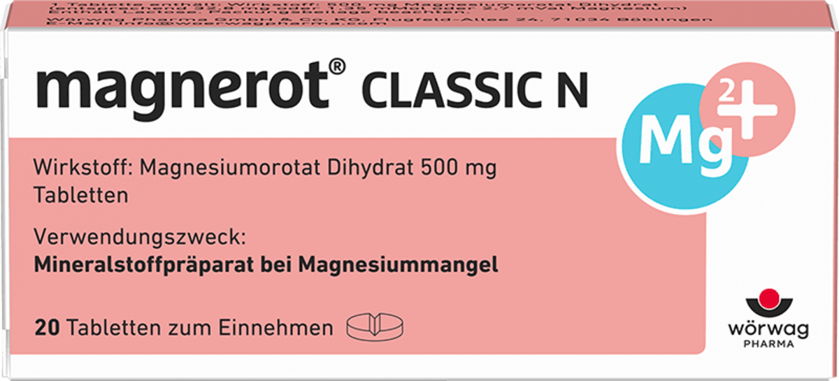 magnerot magnerot CLASSIC N Tabletten 500mg, 20 St dauerhaft günstig ...