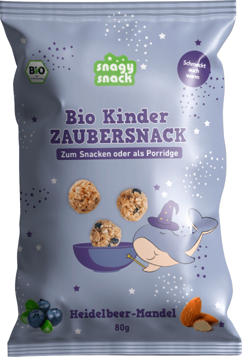 snagy Kindersnack Zauber Heidelbeer-Mandel, 80 g | dm.at