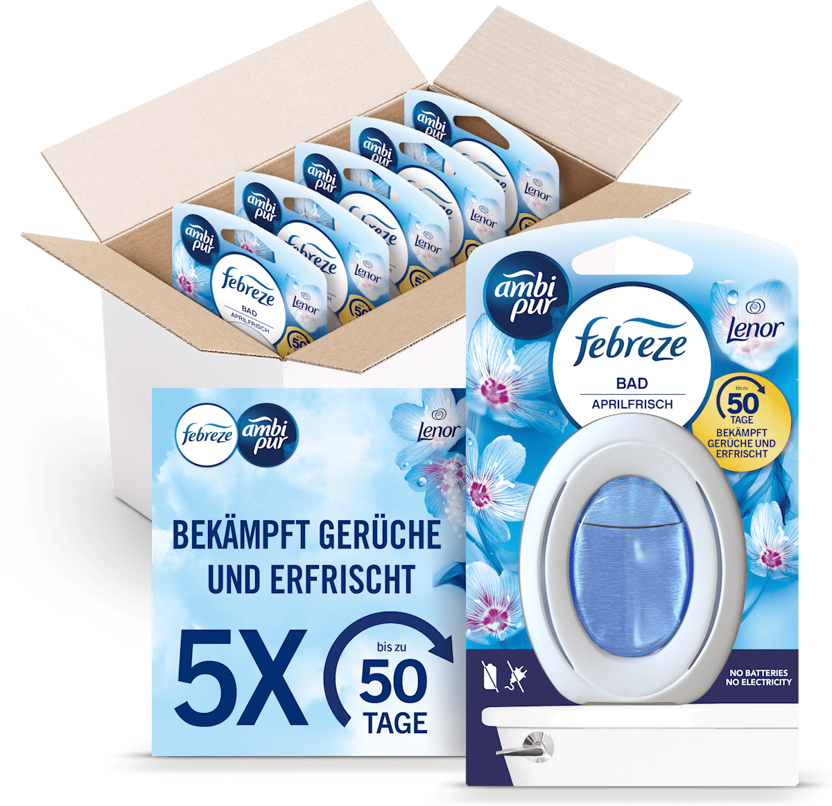 Febreze Lufterfrischer Bad Aprilfrisch (5 Stück), 37,5 ml dauerhaft günstig online kaufen