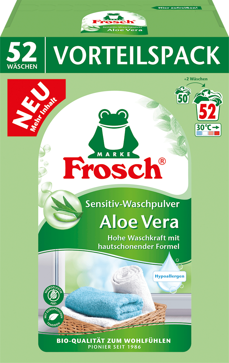 Vollwaschpulver Aloe Vera, 52 Wl
