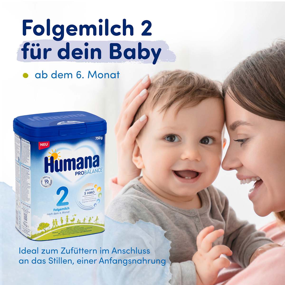Aptamil 2 Milchpulver Vollmilch Humana Anfangsmilch 1 (750g