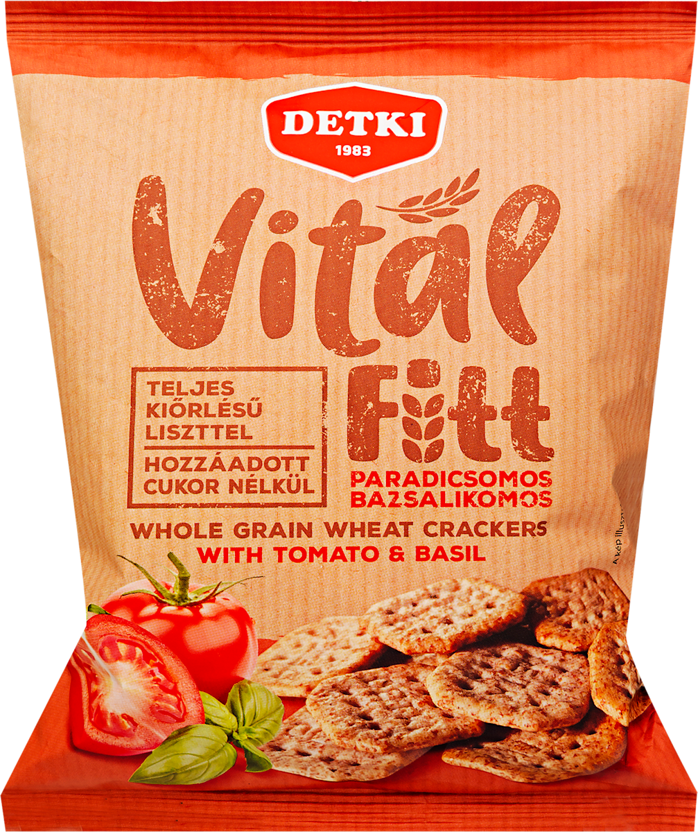 Detki Paradicsomos-bazsalikomos teljes kiőrlésű kréker, 100 g | dm.hu