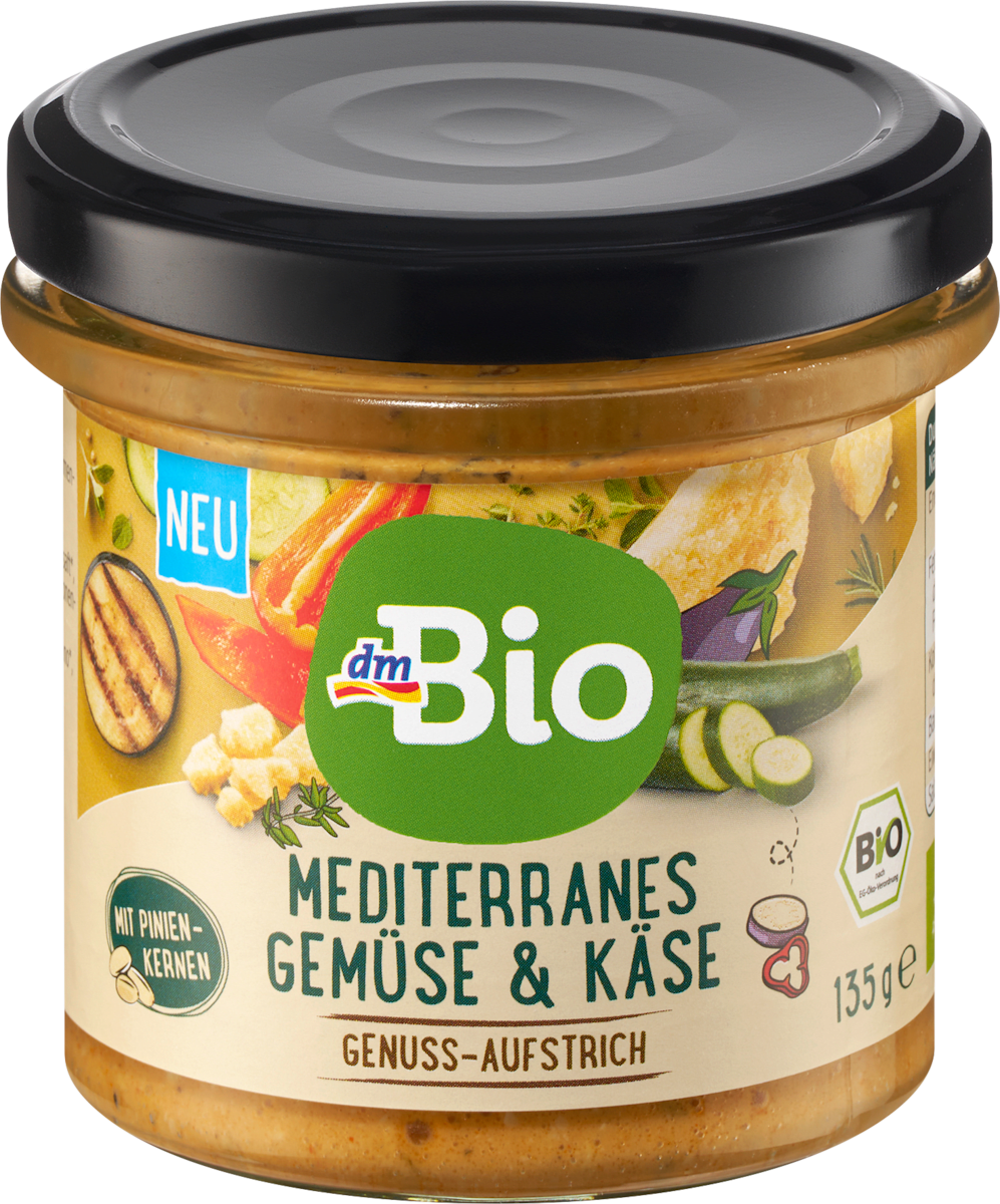 dmBio Brotaufstrich, Mediterranes Gemüse &amp; Käse, 135 g dauerhaft ...