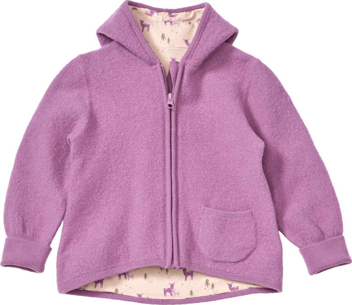 ALANA Jacke aus Merinowolle mit Mitwachsfunktion Reh-Muster