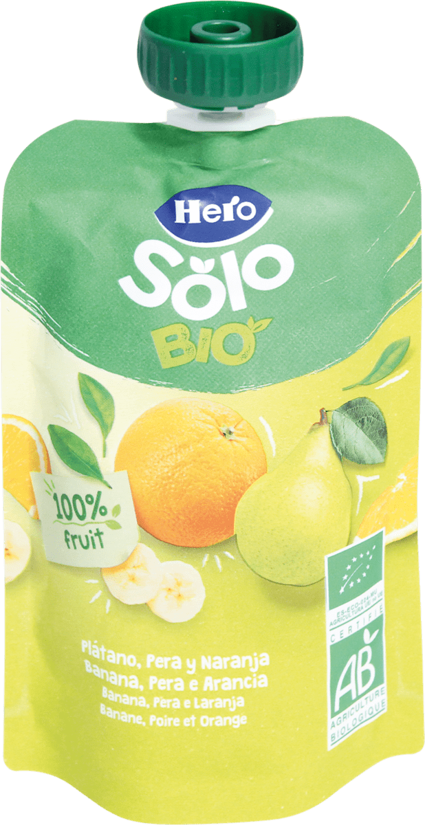Hero Solo Purea banana, pera e arancia, 100 g | dm Italia
