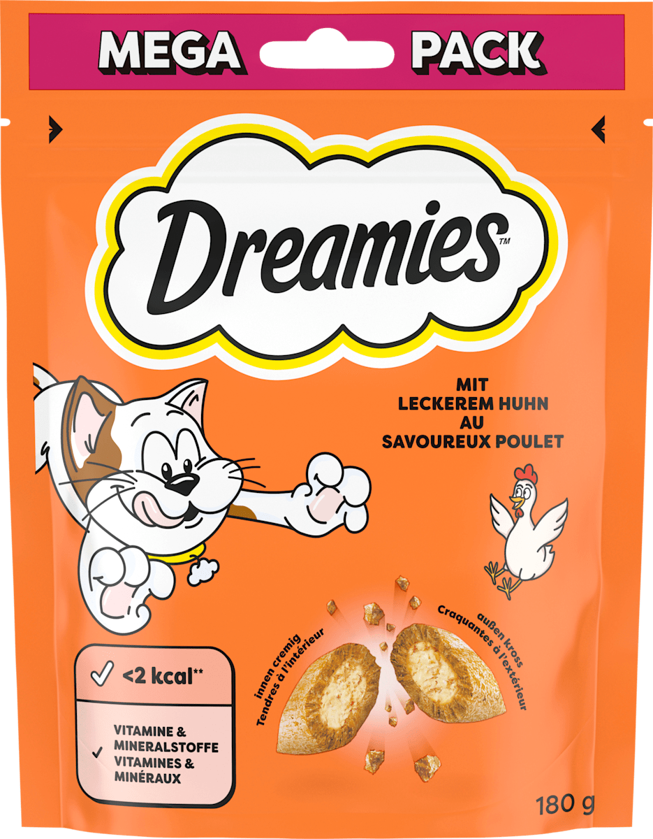 Dreamies Katzensnacks Klassiker Mit Lachs – 4 X 180g, Weiche Leckerlis Für Katzen
