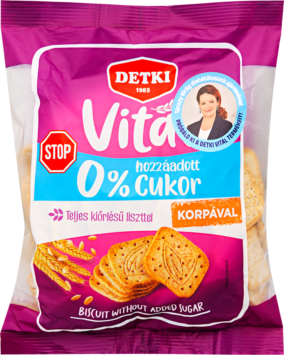 Detki Keksz korpával és teljes kiőrlésű liszttel, 180 g | dm.hu