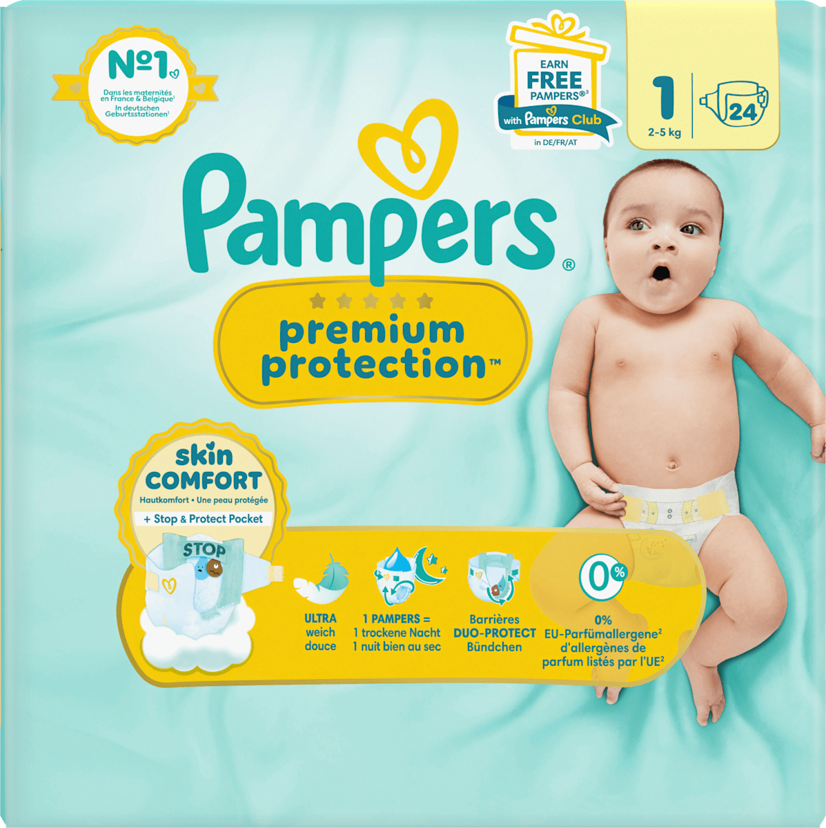 Pampers Windeln Premium Protection Newborn (2-5 kg), 24 St