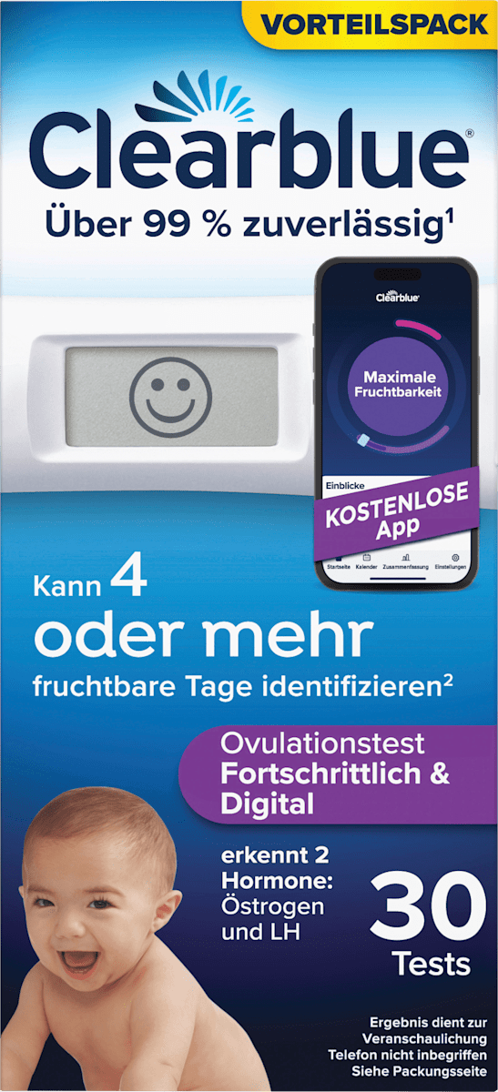 Clearblue Ovulationstest Fortschrittlich & Digital, 30 St dauerhaft gnstig  online kaufen | dm.de