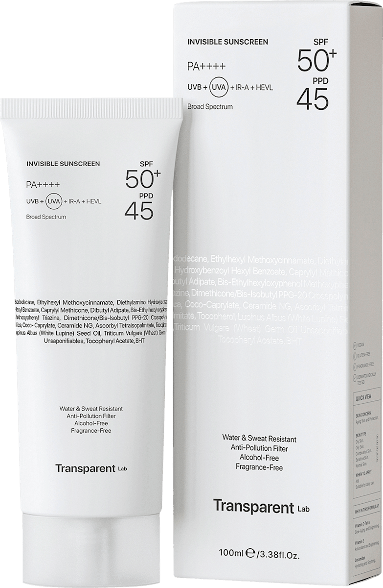 Transparent Lab Sonnencreme Gesicht Invisible LSF 50+, 100 ml dauerhaft ...