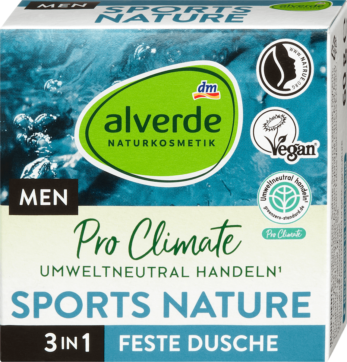 alverde MEN Pro Climate tuhé sprchové mýdlo 3 v 1 Sports Nature, 60 g ...