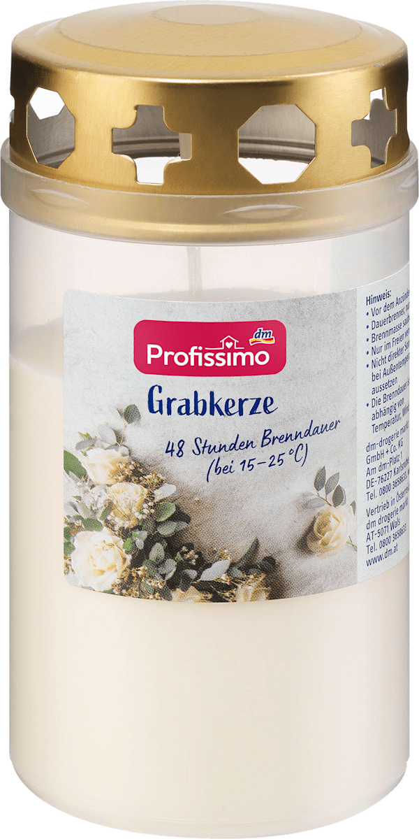 Grabkerze mit Deckel weiß, 1 St