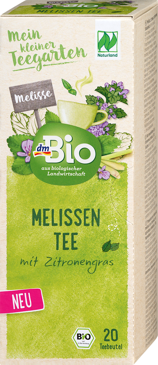 dmBio Kräutertee Melissen Tee mit Zitronengras (20 Beutel), 30 g ...