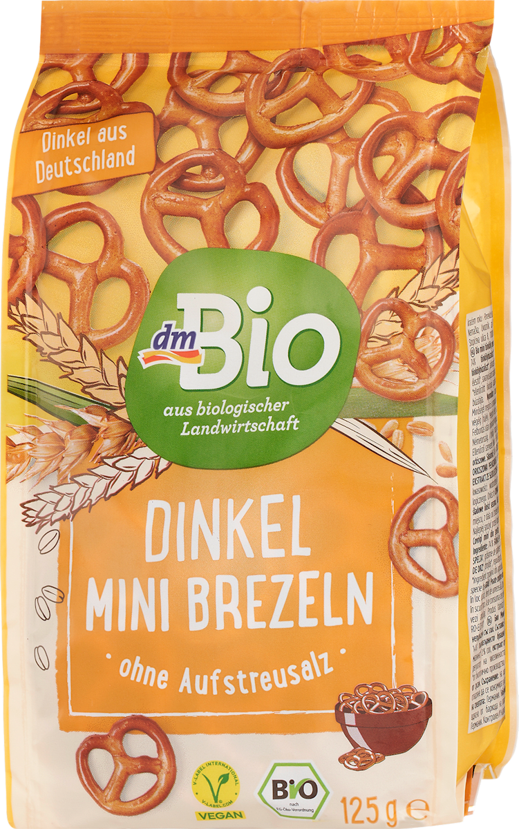 Brezeln, Dinkel ohne Aufstreusalz, mini, 125 g