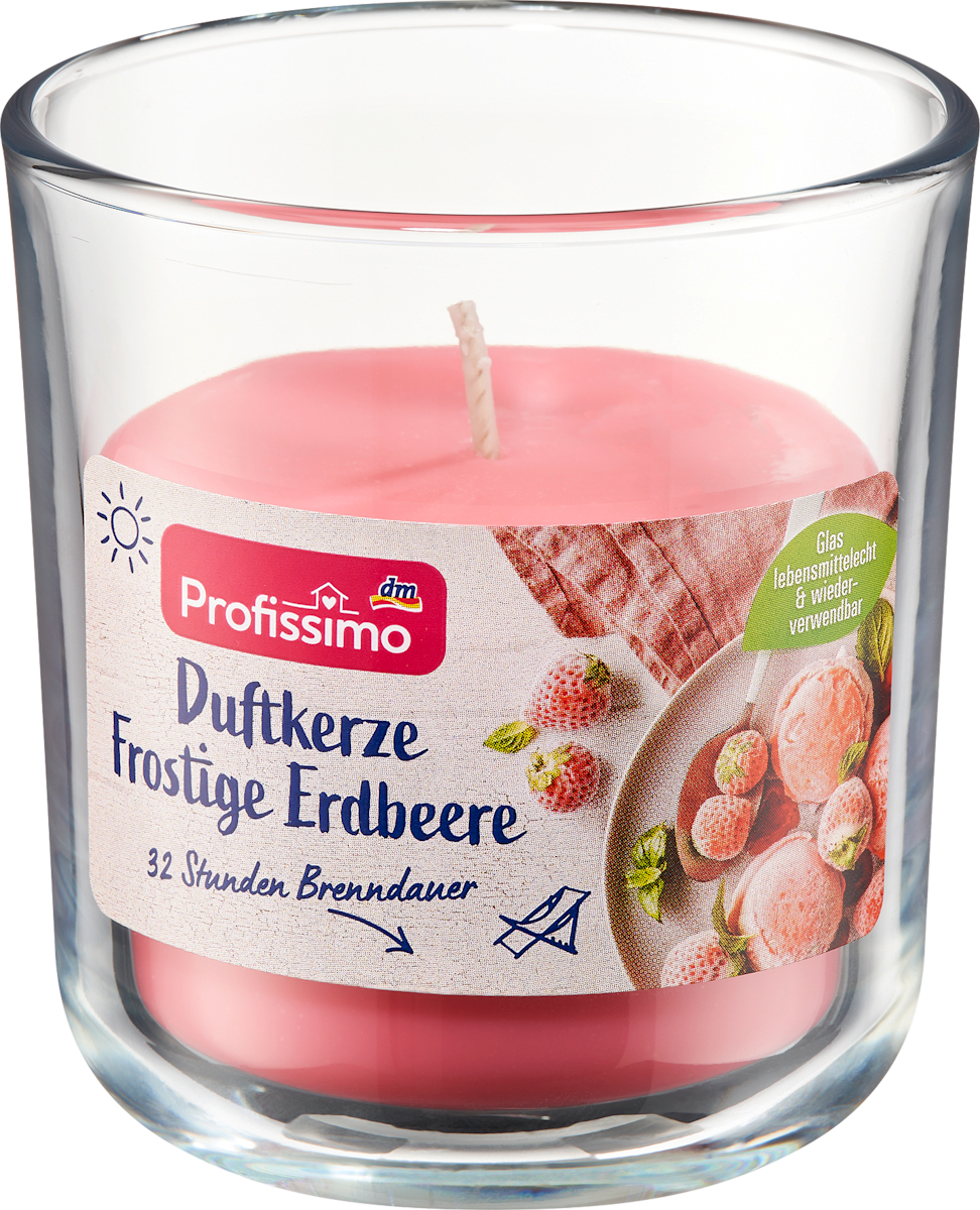Duftkerze im Glas frostige Erdbeere, 1 St