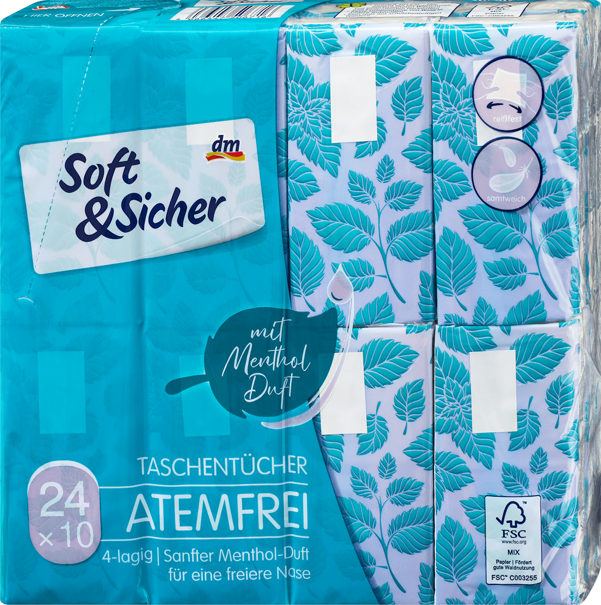 Taschentcher Atemfrei 4-lagig, 24 St