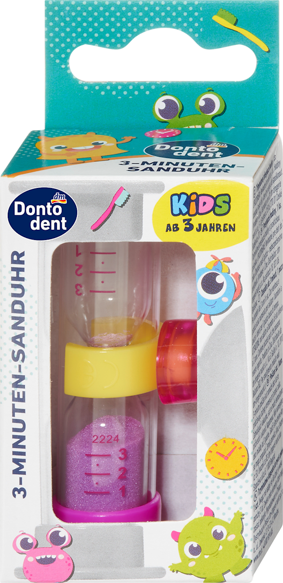 Dontodent Zahnputzuhr 3-Minuten-Sanduhr sortiert, 1 St