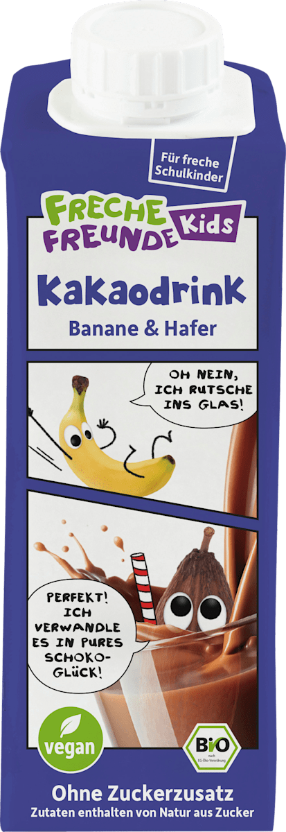 Freche FreundeTrinkfertiger Schokodrink Banane & Hafer, für Schulkinder, 250 ml