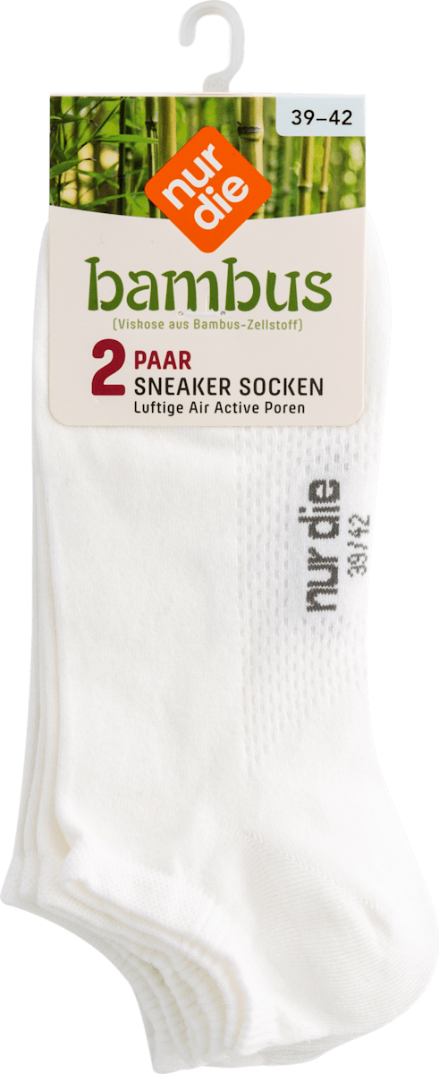 nur die Bambus Sneaker Socken wei, Gr. 39-42 (2 Paar), 4 St | dm.at