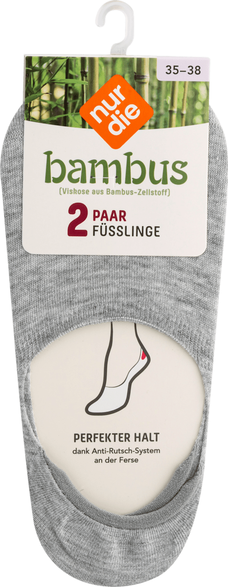 Bambus Fssling Socken hellgrau, Gr. 35-38 (2 Paar), 4 St