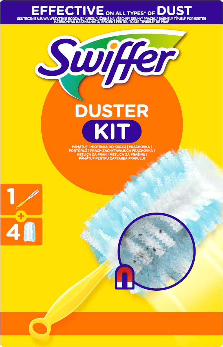 Swiffer Set pămătuf pentru curățarea prafului cu 4 rezerve, 1 buc