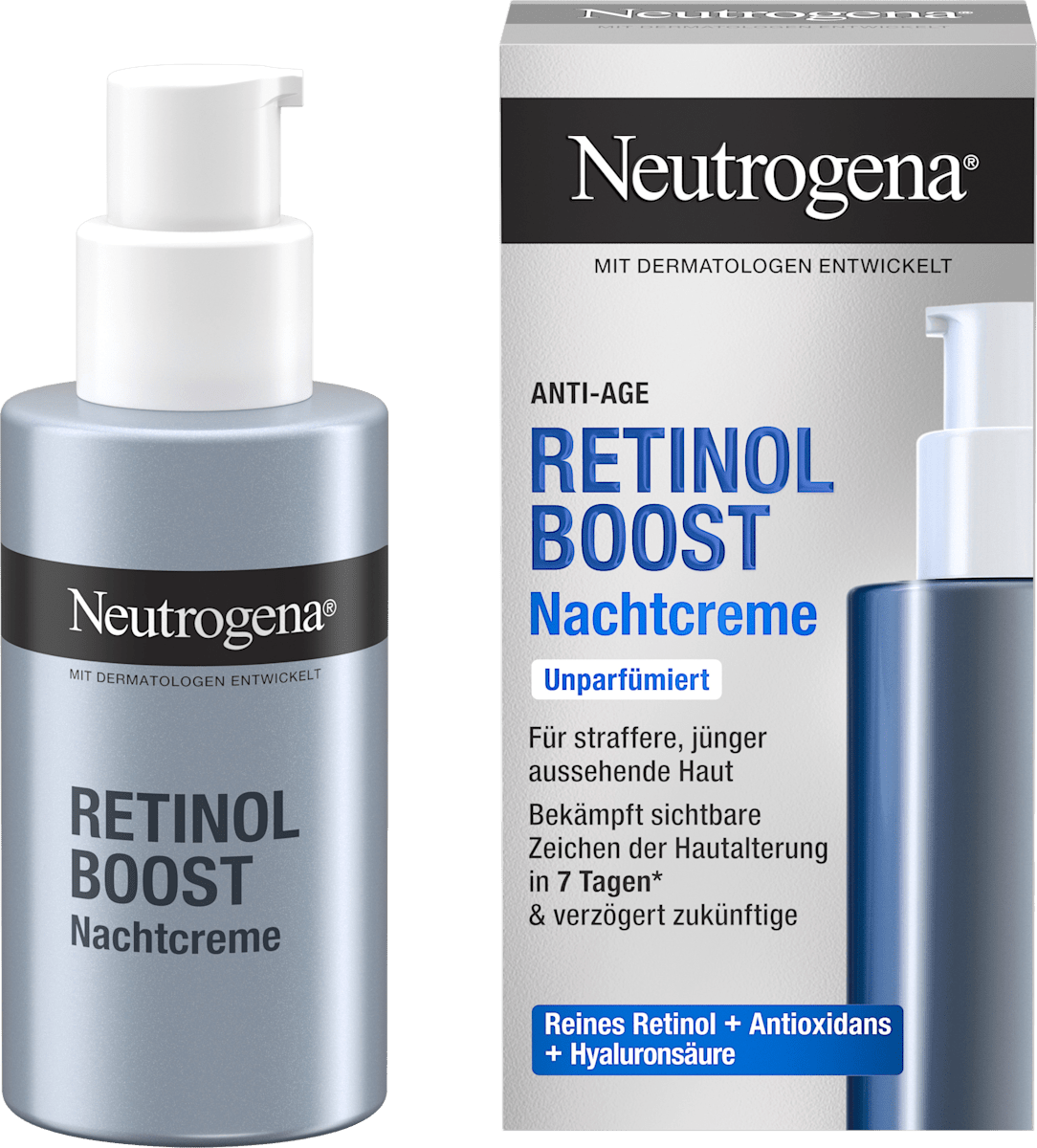 Anti-Aging Creme Für Gesicht & Hals – Mit Retinol, Q10 & Panthenol, Vegan, Für Empfindliche & Trockene Haut