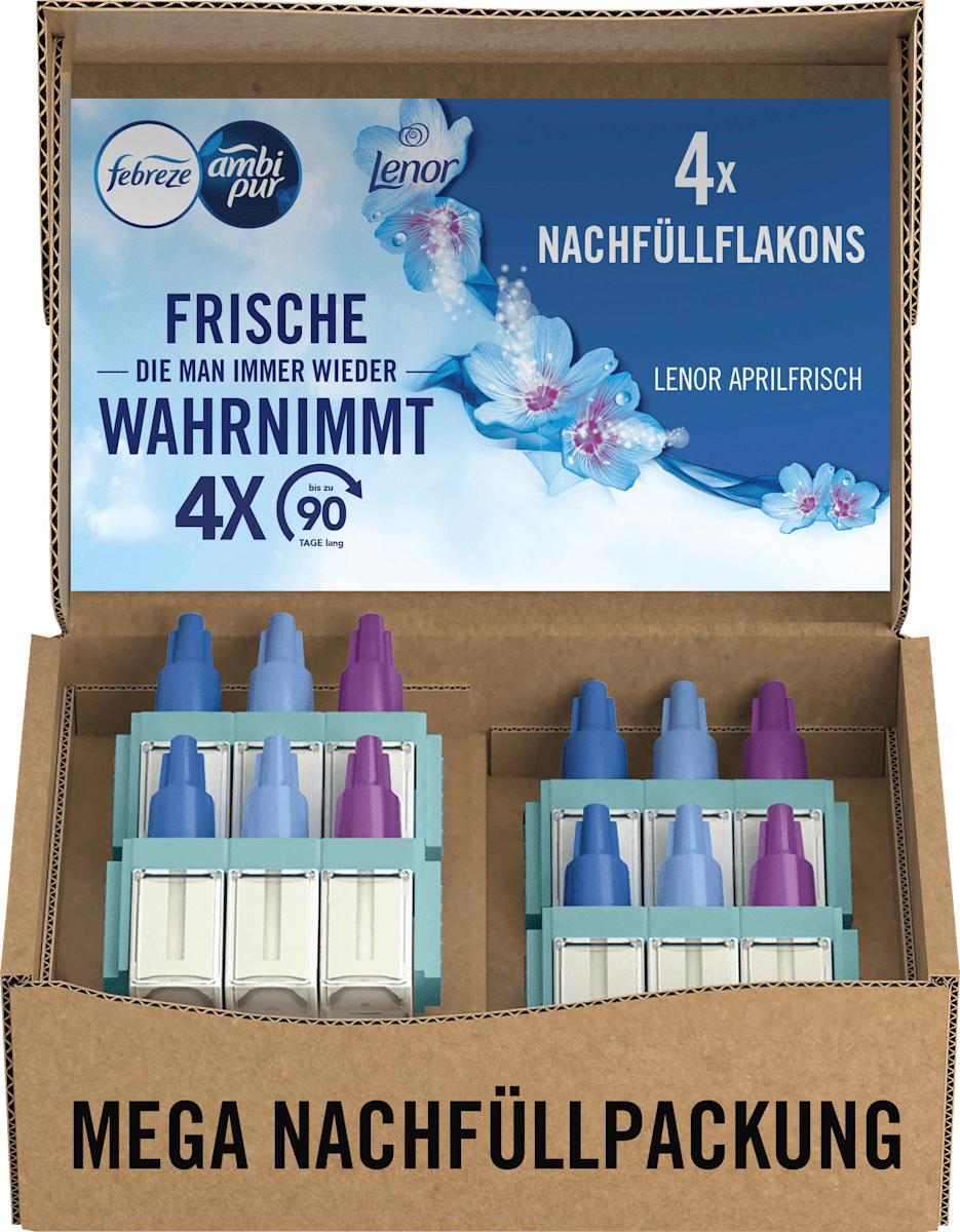 Febreze Lufterfrischer Duftstecker 3Volution Aprilfrisch Nachfüllpack (4x20 ml), 80 ml dauerhaft günstig online kaufen