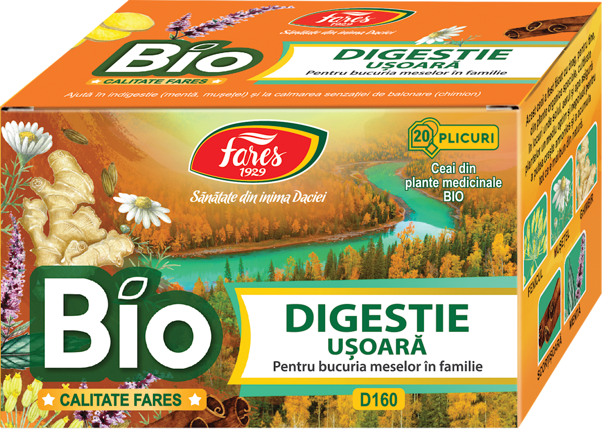 Fares Ceai Digestie Ușoară ECO, 20 buc | dm.ro