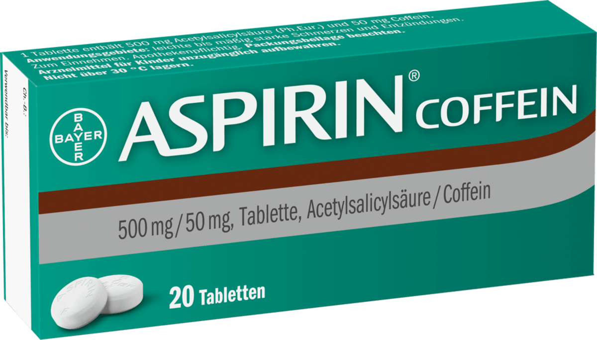 Aspirin Coffein 500 mg / 50 mg Tabletten, 20 St