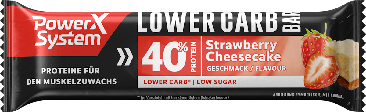 PowerX System Proteinriegel 40%, Lower Carb Bar, Strawberry Cheesecake ...