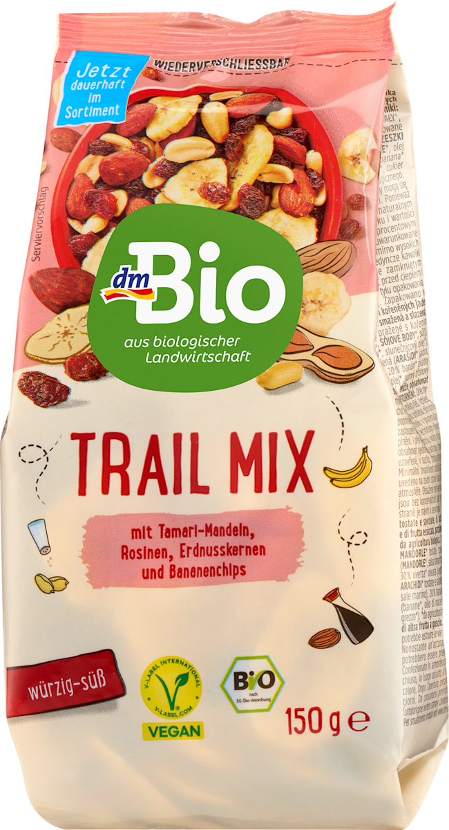 dmBio Nuss- & Trockenfrüchtemischung, Trail Mix, 150 g dauerhaft ...