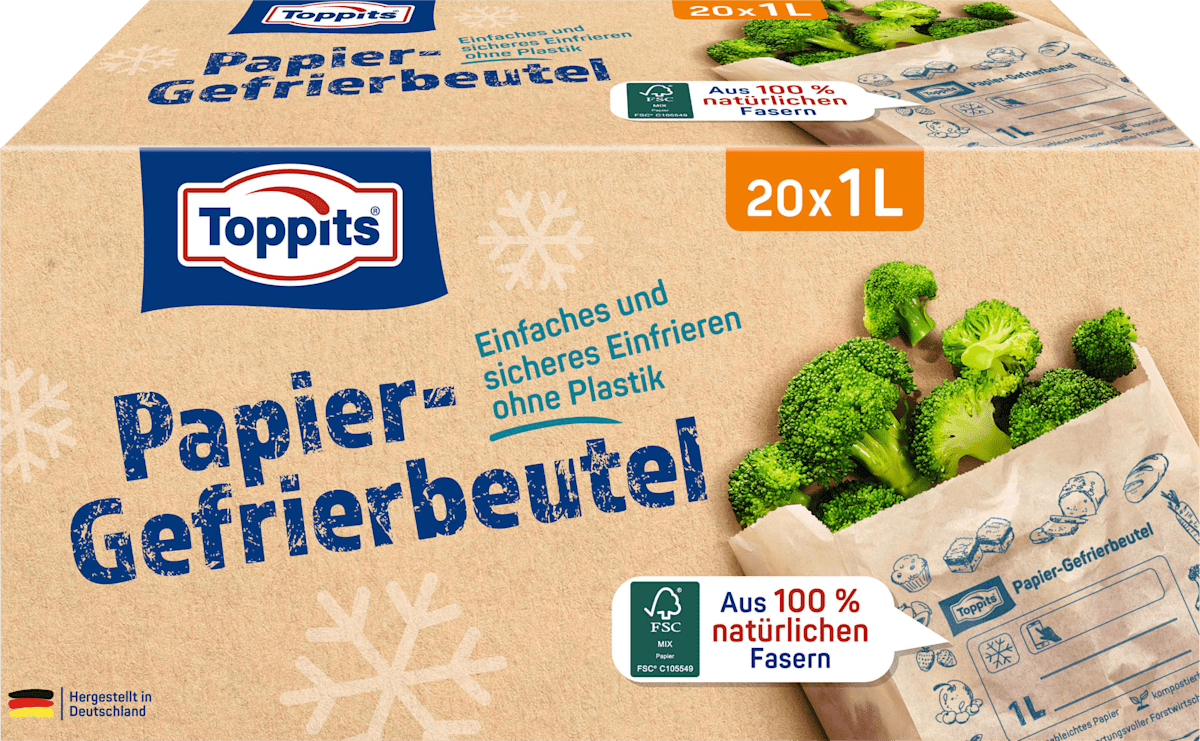Toppits Gefrierbeutel Papier 1 l, 20 St dauerhaft günstig online kaufen ...