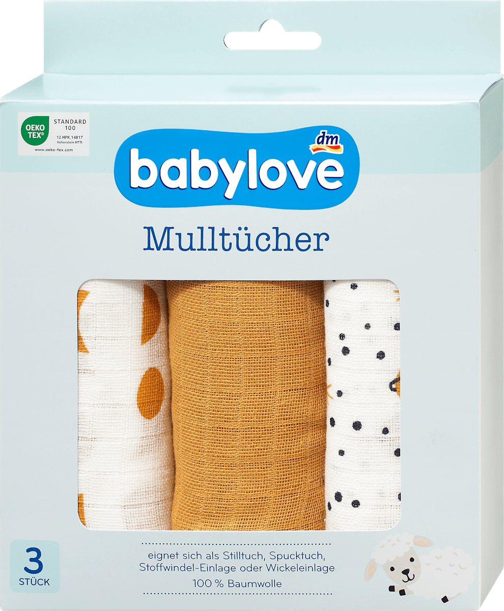 Пелёнки муслиновые babylove, с принтом, 100% хлопок, 80 × 80 см, 3 шт — фото 2