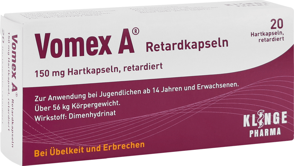 Vomex A Vomex A Retardkapseln 150mg Dimenhydrinat Hartkapseln, 20 St ...