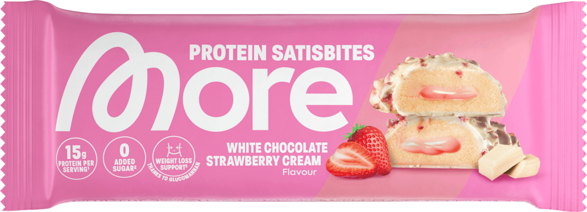 More Nutrition Proteinriegel, White Chocolate Strawberry Cream, 50 g ...