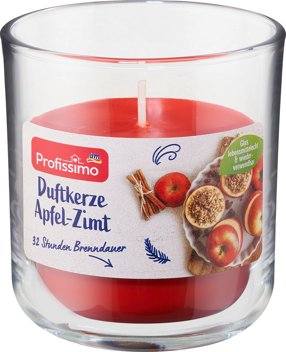 Duftkerze im Glas Apfel-Zimt, 1 St
