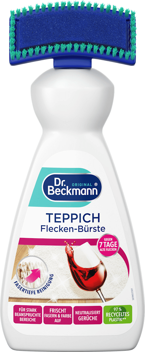 Dr. Beckmann Haustier-Flecken- & Geruchsentferner (650 Ml) – Mit 2-in-1-Bürste Für Teppiche – Oxy