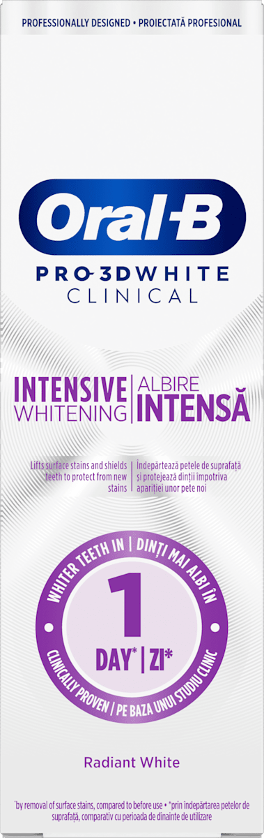 Oral-B Pastă de dinți 3D White Clinical Albire Intensă, 75 ml | dm.ro