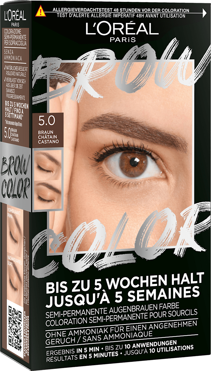 L'ORÉAL PARiS Augenbrauenfarbe Brow Color 5.0 Brunette, 1 St dauerhaft ...