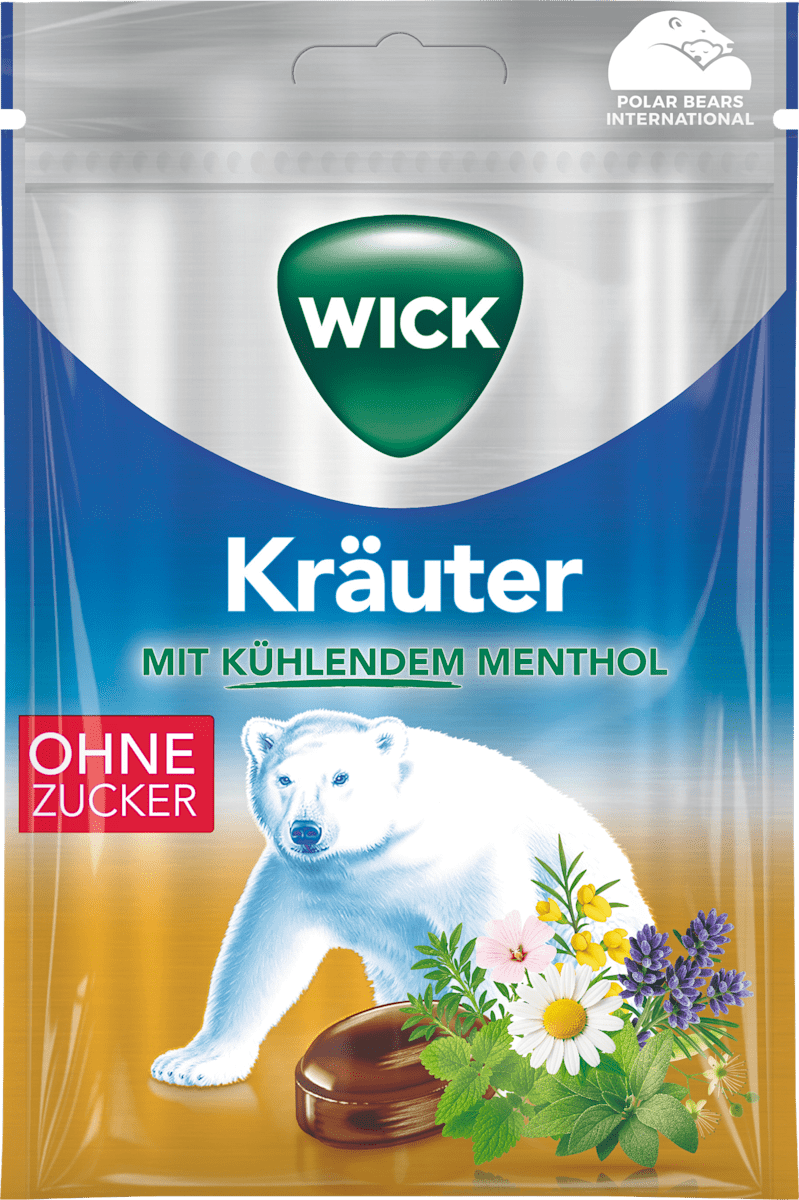 WICK Bonbon, Kräuter mit Menthol, zuckerfrei, 72 g dauerhaft günstig ...