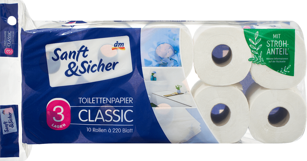 Toilettenpapier Classic 3-lagig (10x220 Blatt), 10 St