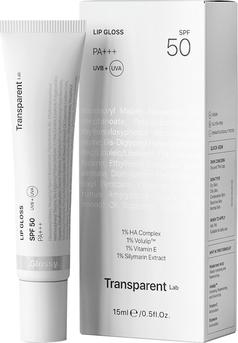 Transparent Lab Lipgloss Clear LSF 50, regenerierend, 15 ml dauerhaft ...