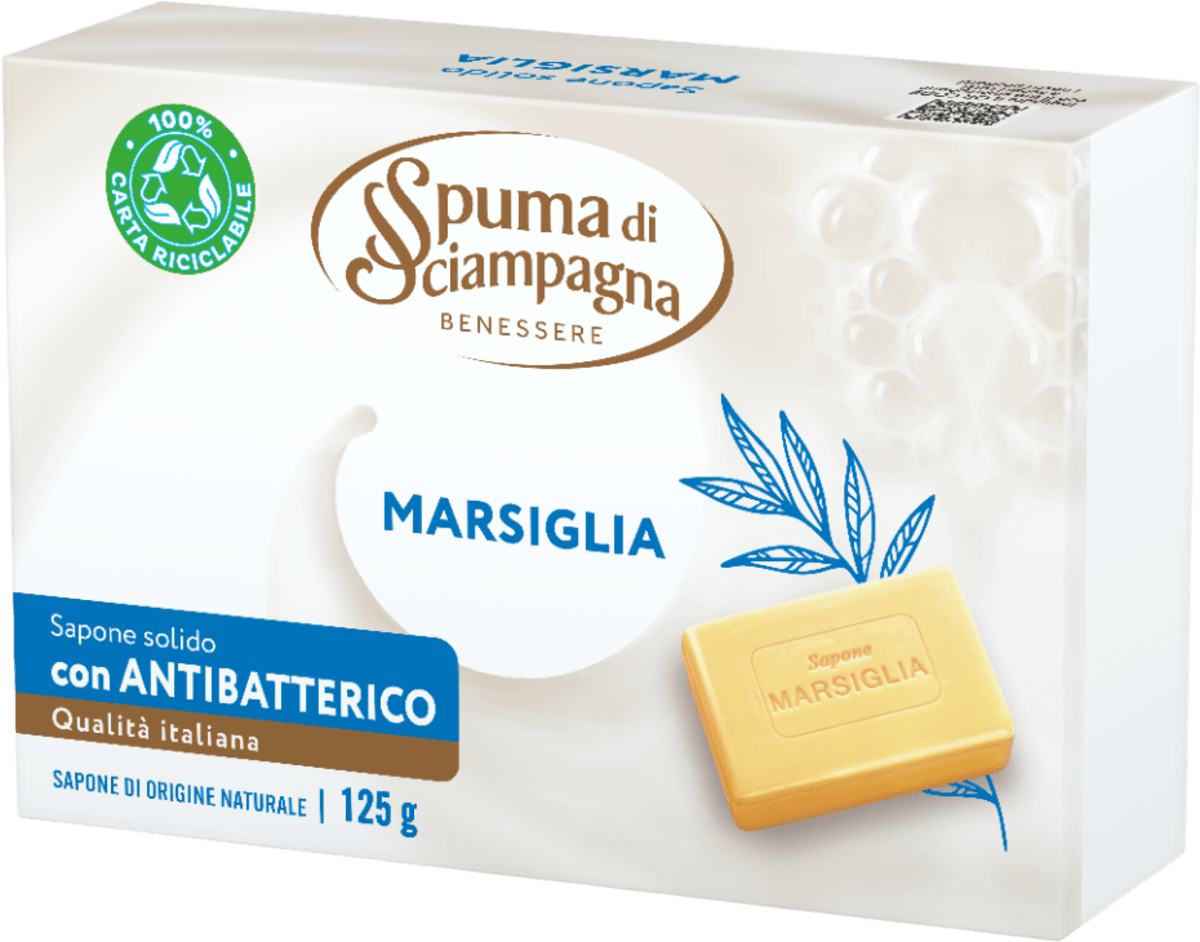 Spuma di Sciampagna Sapone solido Marsiglia, 125 g | dm Italia