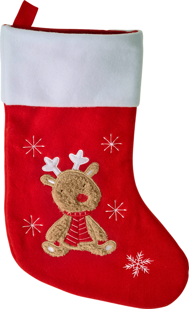 Personalisiertbare Weihnachtsstrümpfe Mit Initiale – Rot Mit Weißem Plüsch, 16 Cm Hoch