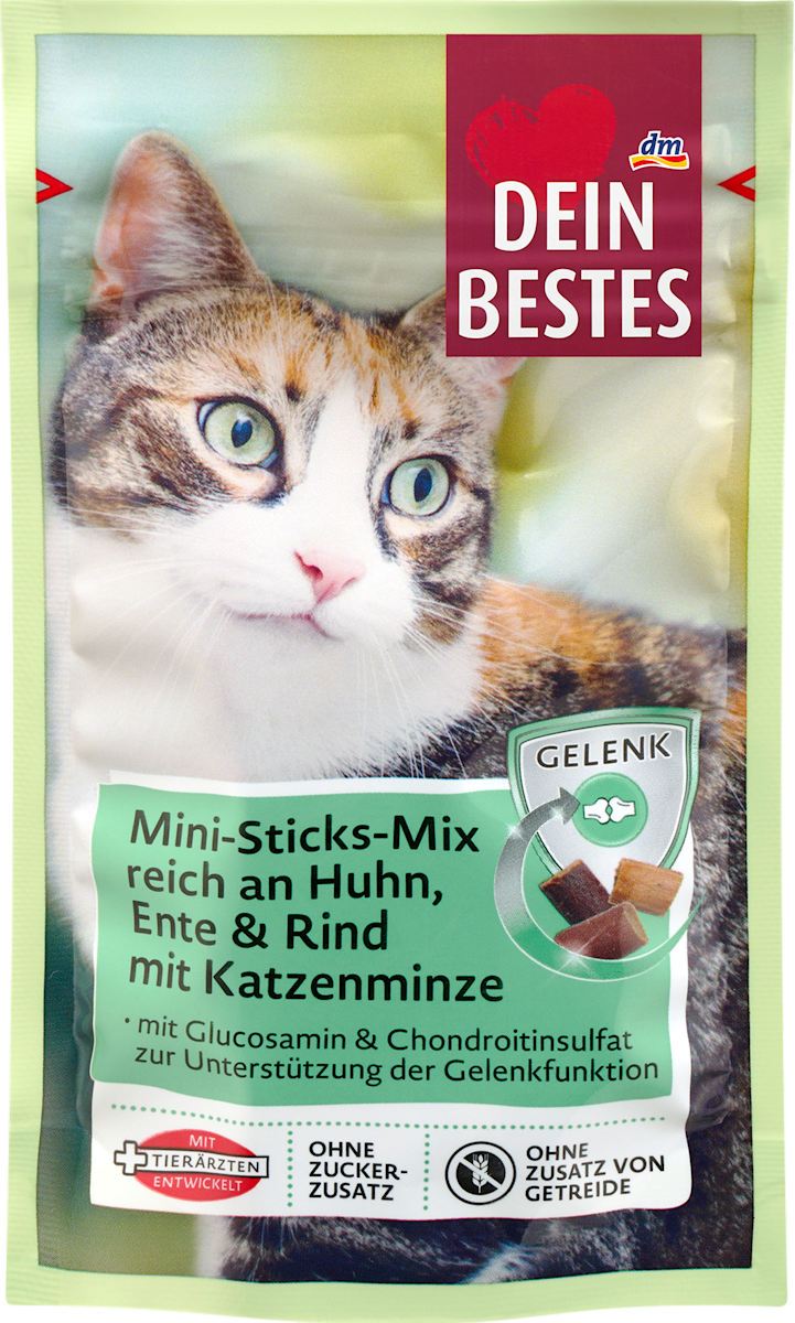 Dein Bestes Katzenleckerli Mini Sticks mit Huhn, Ente, Rind ...